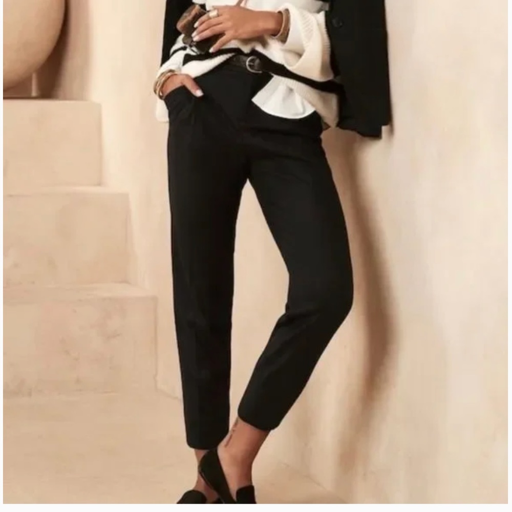 NEW BR Sloane Pant Black Tapered Italian Ankle Pants
